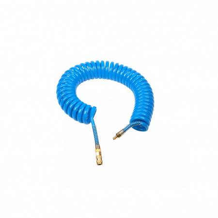GARWIN PRO Шланг полиуретан (PU) 14*10, витой, 10 м, синий, БРС в комплекте