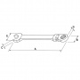 JONNESWAY Ключ гаечный комбинированный трещоточный карданный, 16 мм