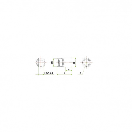 OMBRA Головка торцевая глубокая 1/4"DR, 12 мм