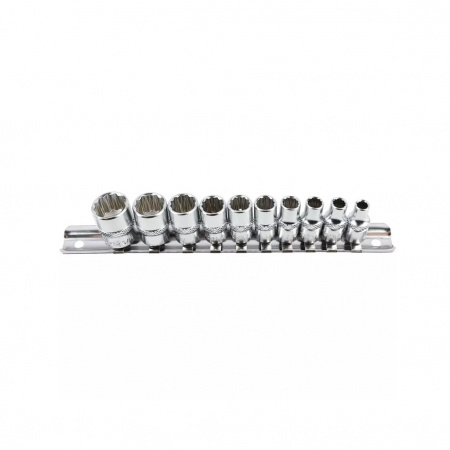 Licota Набор торцевых головок 1/4", 12-ти гранных, 3/16"-9/16", 10 пр. на линейке
