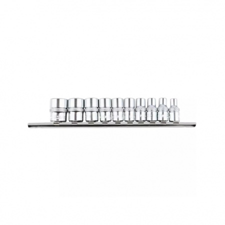 Licota Набор торцевых головок 1/4", 12-ти гранных, 3/16"-9/16", 10 пр. на линейке
