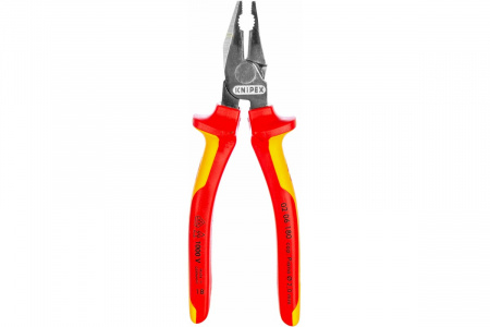 Knipex Плоскогубцы комбинированные особой мощности VDE, 180 мм, хром, 2-комп диэлектрические ручки