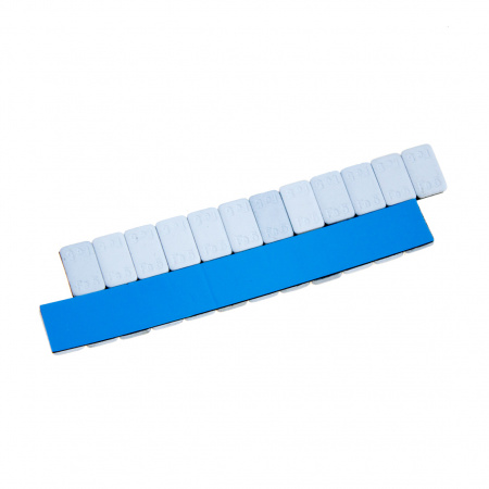 Груза адгезивные металл. 12×5 гр (Синий скотч) (Белая эмаль) (100 шт.)
