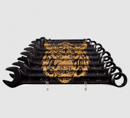 KING TONY Набор комбинированных ключей "TIGER TOTEM", 6-19 мм, подставка, 9 предметов