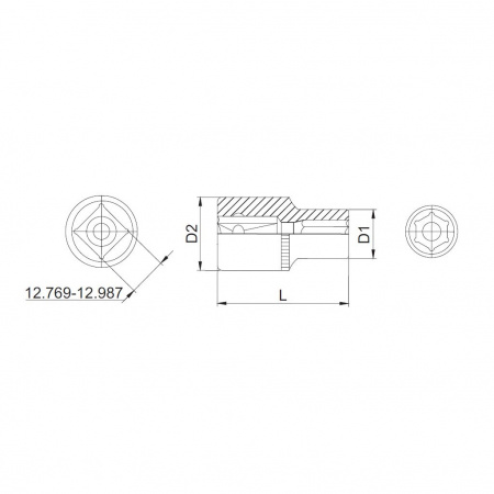 Thorvik Головка торцевая 3/8" DR, 23 мм