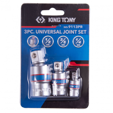 KING TONY Набор карданов шаровых 1/4", 3/8", 1/2", 3 предмета