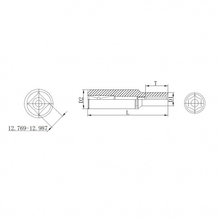Thorvik Головка торцевая глубокая 1/2"DR, 30 мм