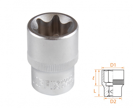 AFFIX Головка торцевая TORX Е-стандарт 1/2", E24