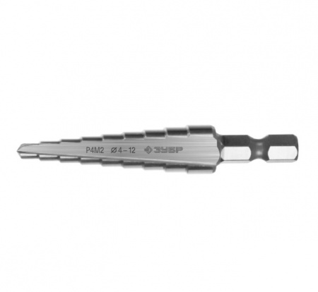 ЗУБР Cверло ступенчатое 4-12мм, 9 ступеней