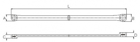 Licota Ключ накидной удлиненный 19x21мм